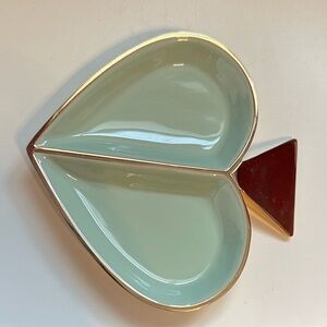 Kate Spade Green Gold Spade-Shaped Jewelry Tray Dish